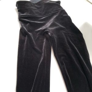 SPANX Black velvet leggings